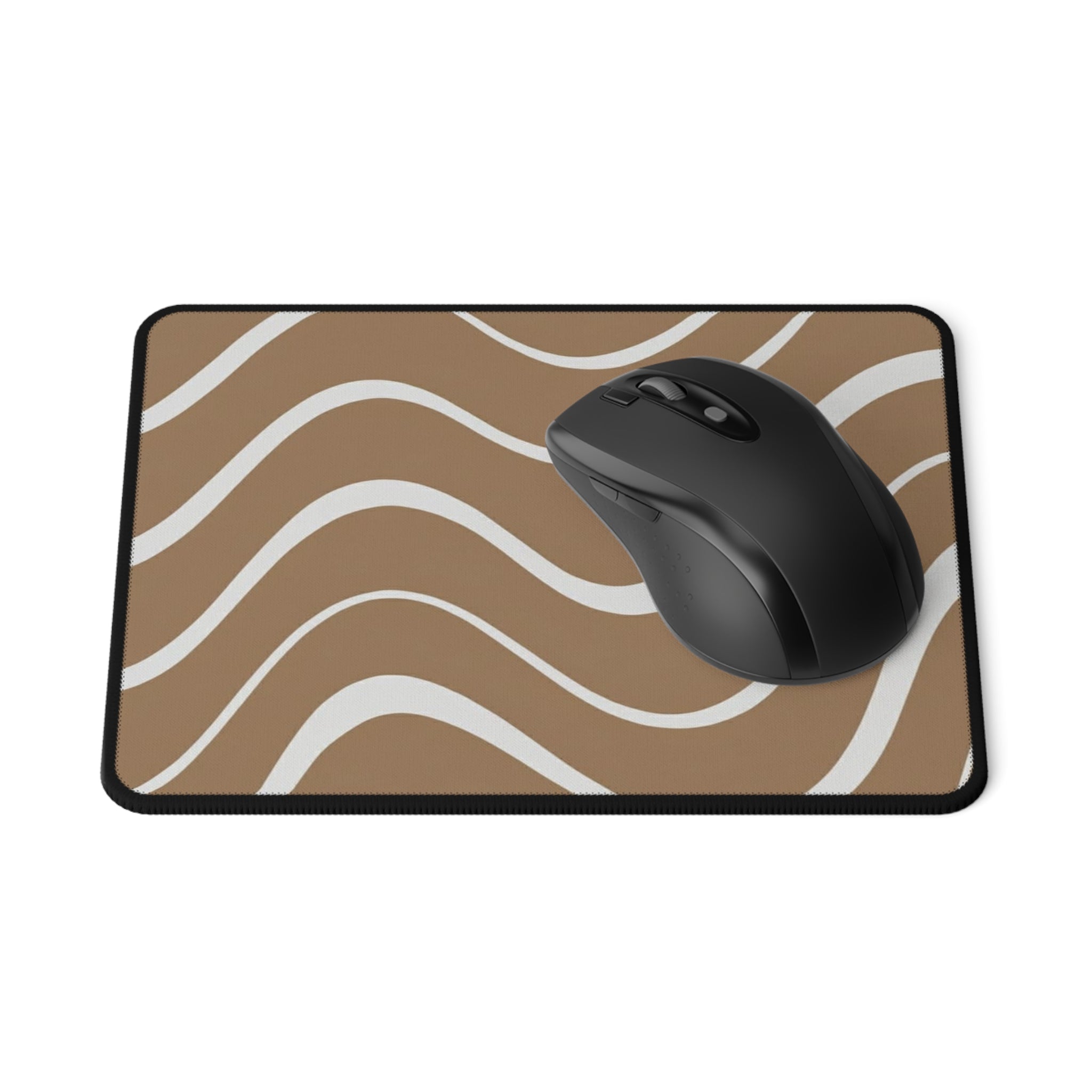 Wavy Brown Retro Mouse Pad — Non‑Slip Gaming Desk Mat