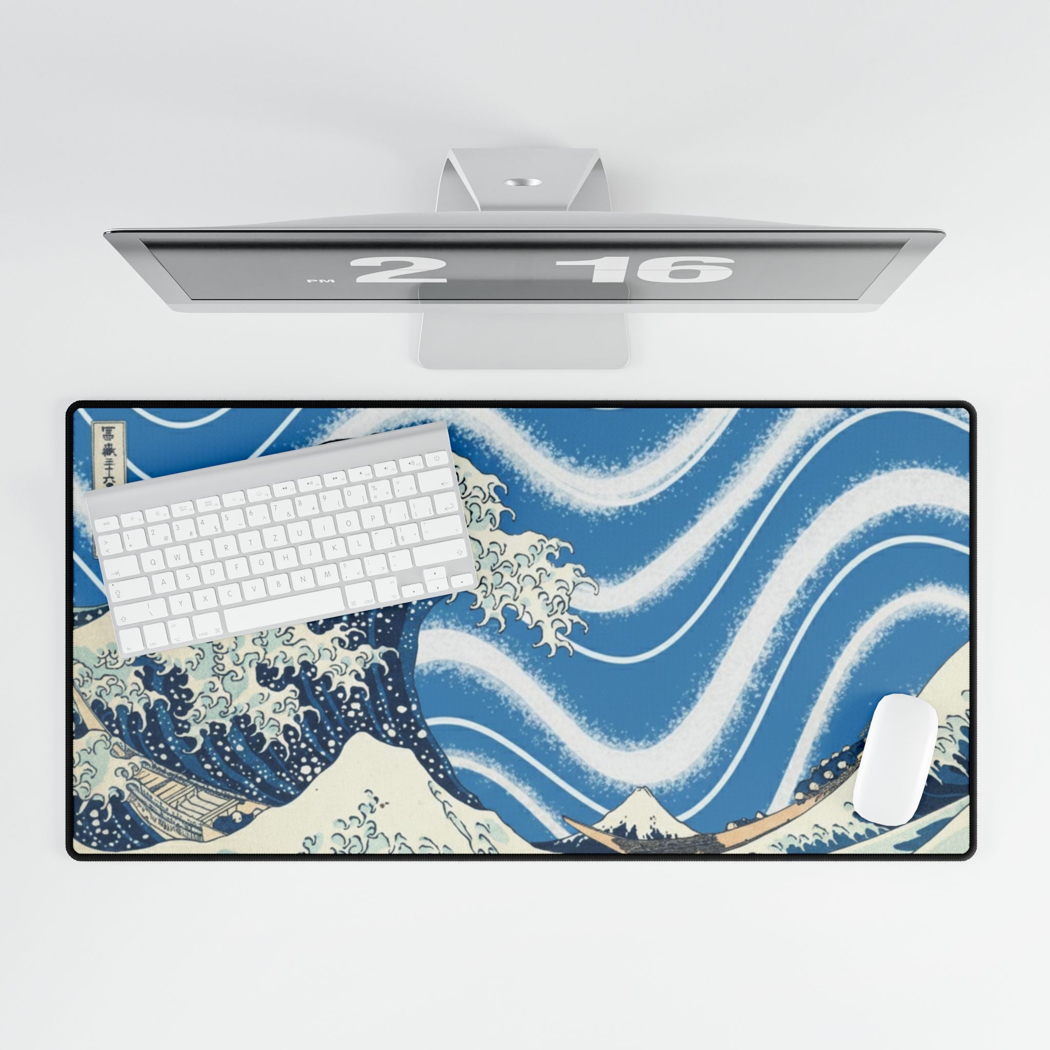 Wave Desk Mat — Inspired by The Great Wave, Large Decorative Mousepad for Home Office & Gaming