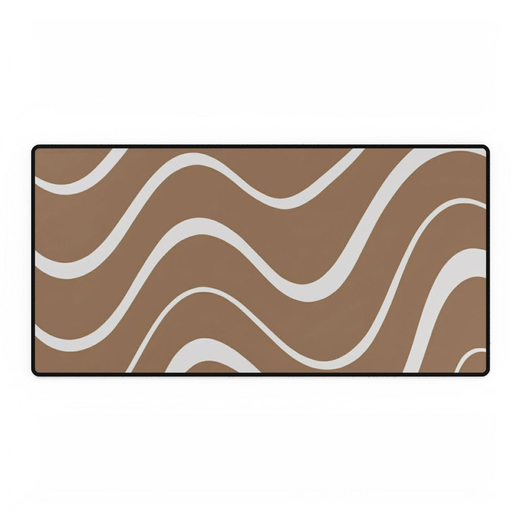 Wavy Brown Minimalist Desk Mat — Large Mousepad Desk Pad