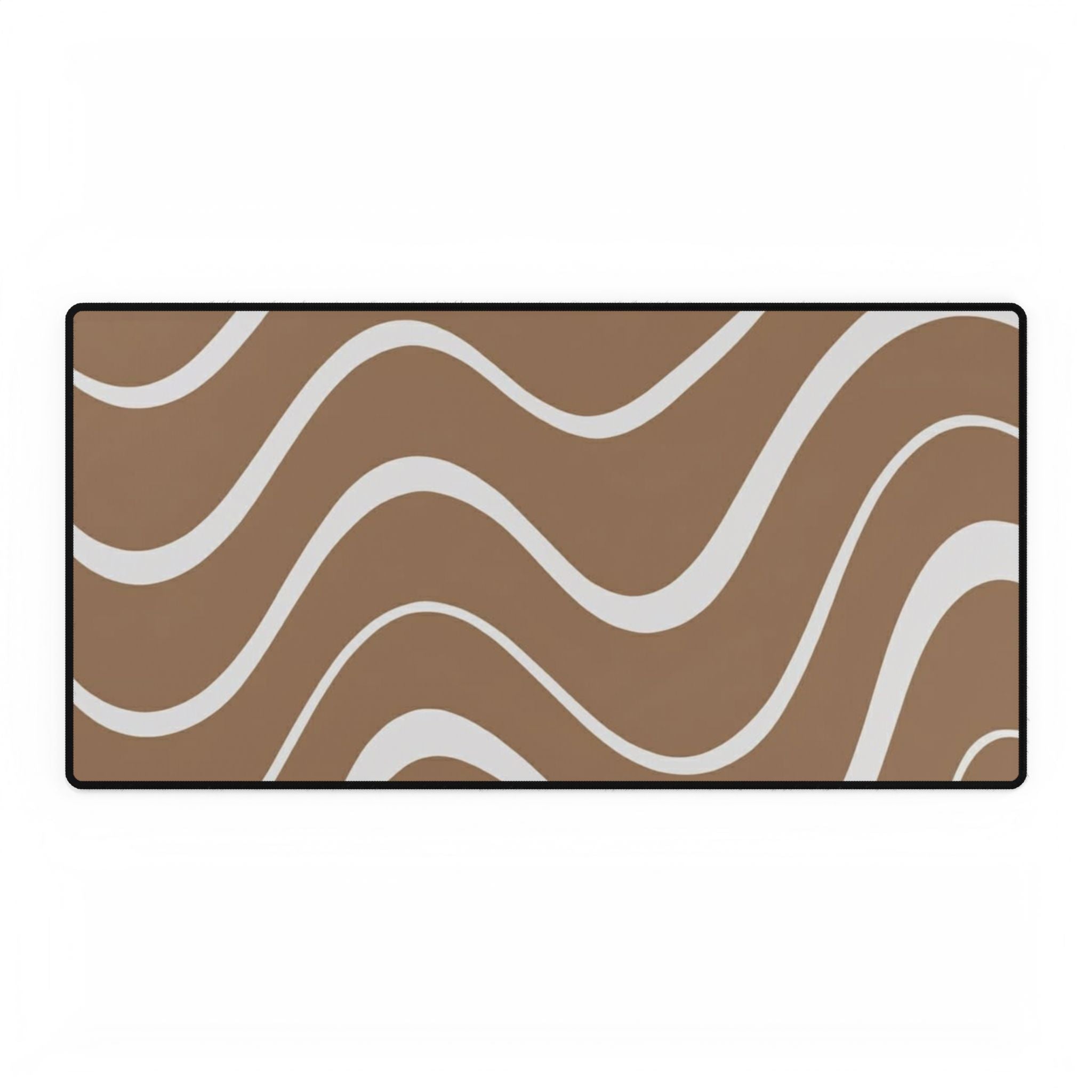 Wavy Brown Minimalist Desk Mat — Large Mousepad Desk Pad