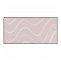 Pastel Wave Desk Mat — Large Pink Wavy Mouse Pad