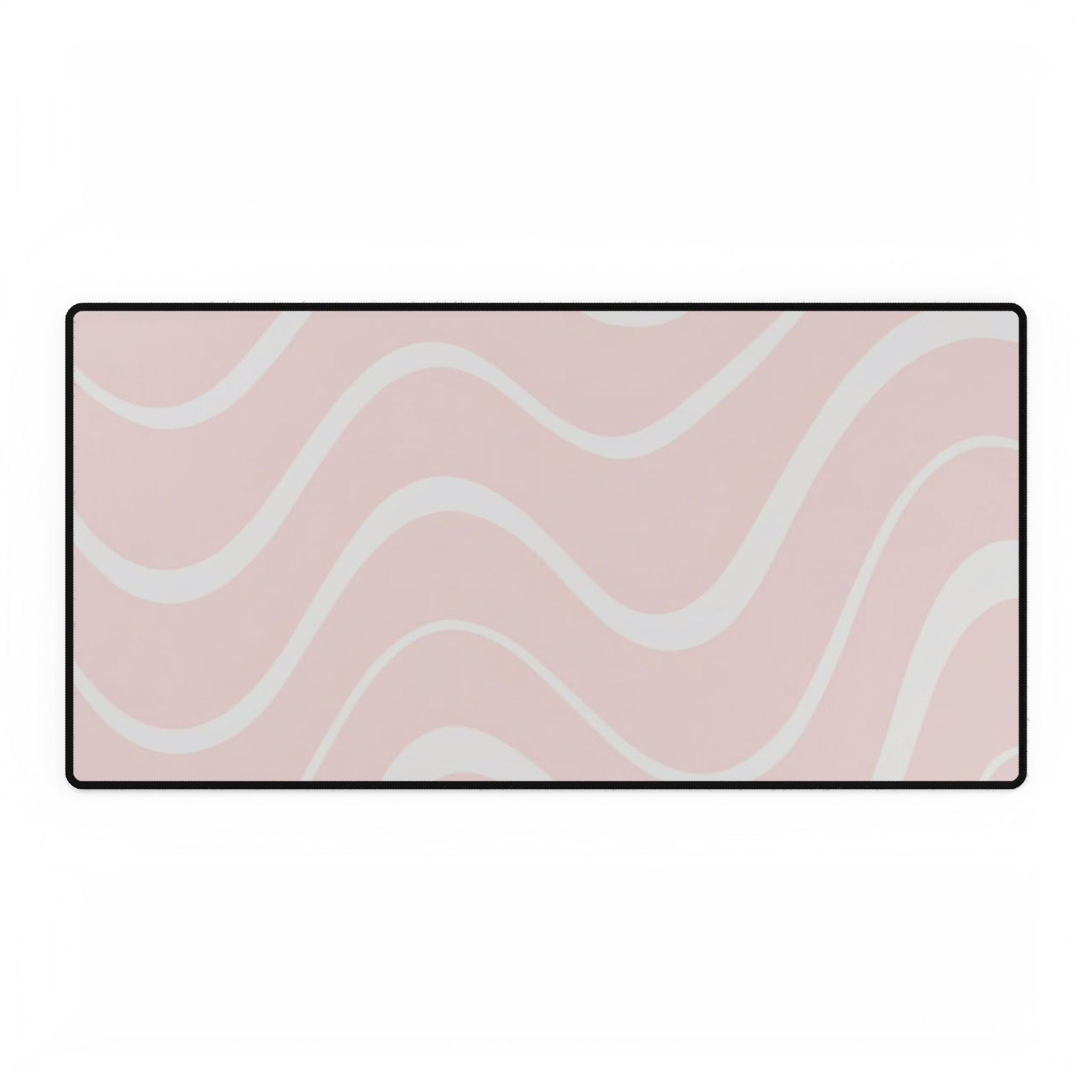 Pastel Wave Desk Mat — Large Pink Wavy Mouse Pad