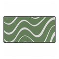 Green Wavy Desk Mat – Large Abstract Mouse Pad for Home Office
