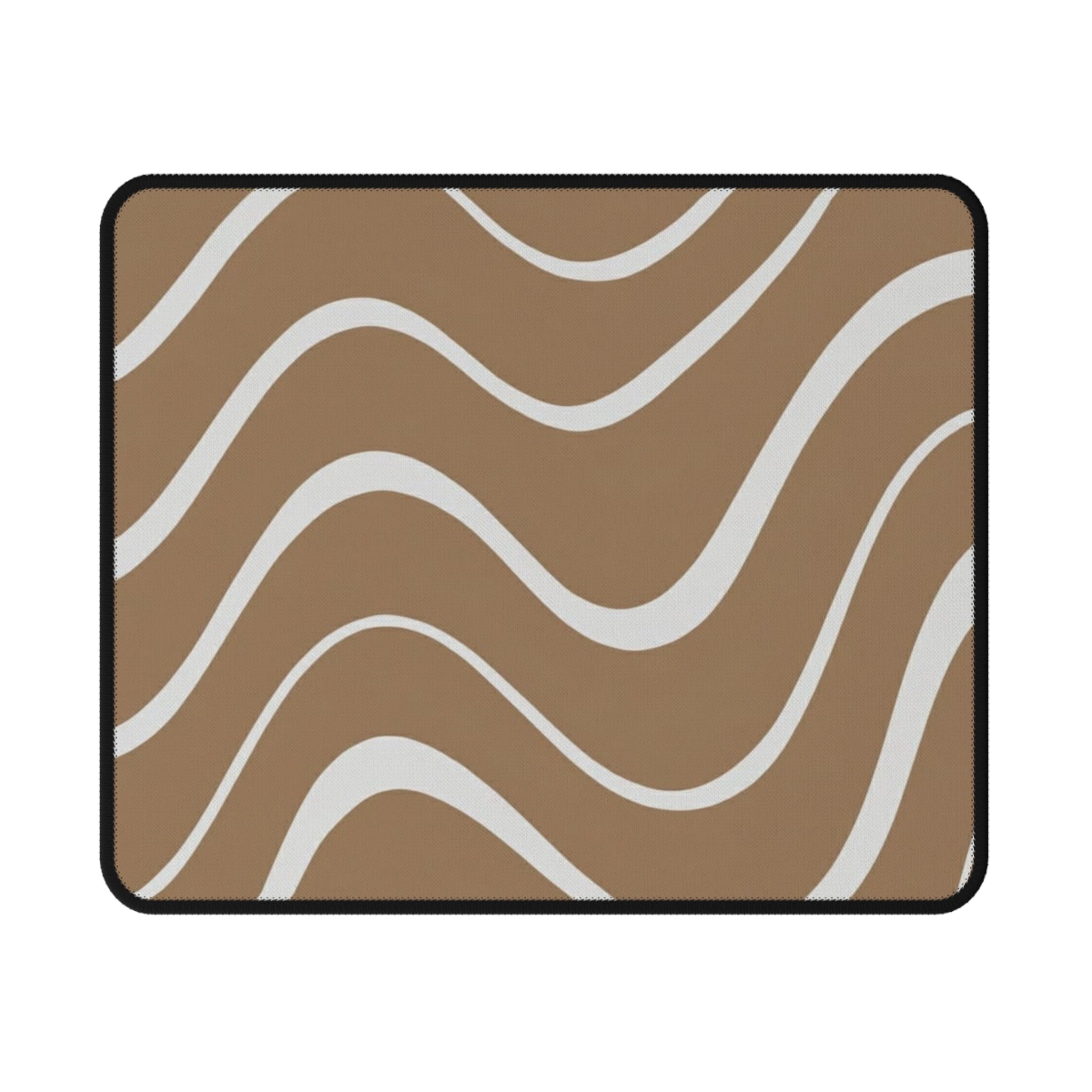 Wavy Brown Retro Mouse Pad — Non‑Slip Gaming Desk Mat