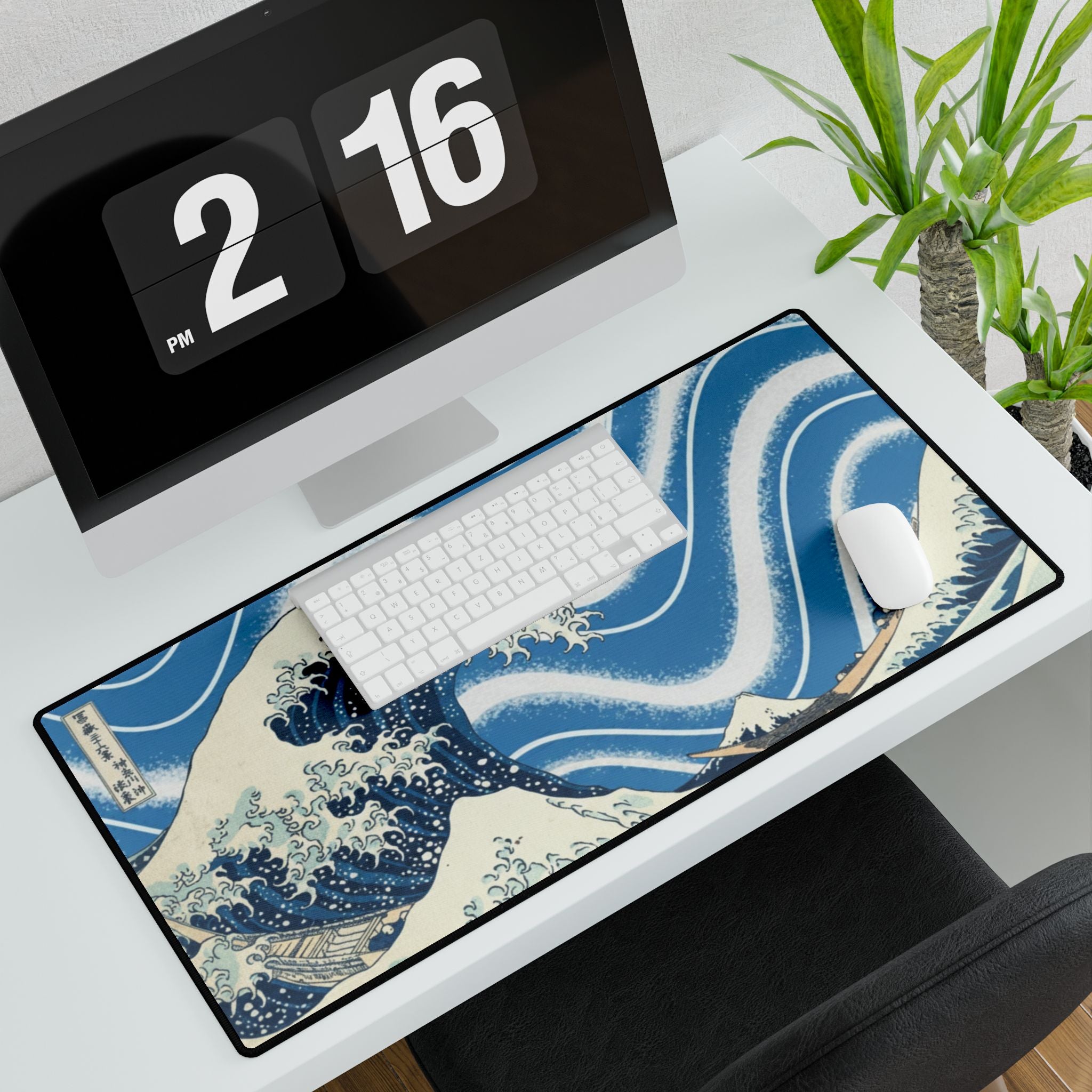 Wave Desk Mat — Inspired by The Great Wave, Large Decorative Mousepad for Home Office & Gaming